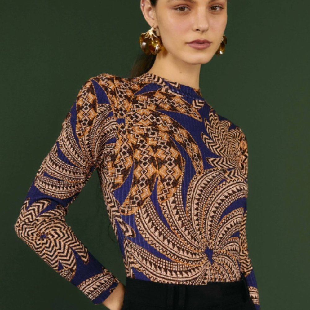 Navy Yawanawa Vanahu Lenzing™ Ecovero™ Viscose Bodysuit